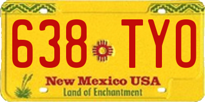 NM license plate 638TYO