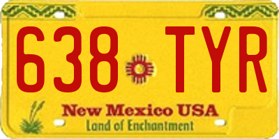 NM license plate 638TYR
