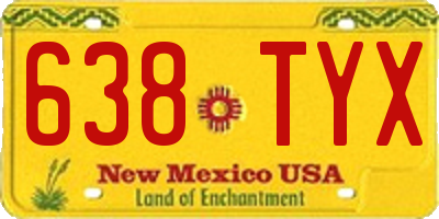 NM license plate 638TYX