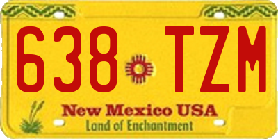 NM license plate 638TZM