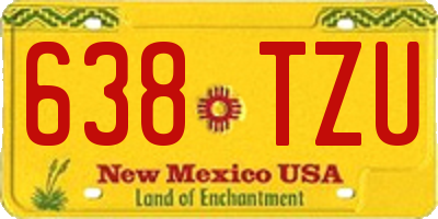 NM license plate 638TZU