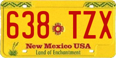 NM license plate 638TZX