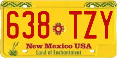 NM license plate 638TZY