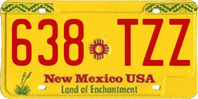 NM license plate 638TZZ