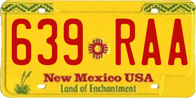 NM license plate 639RAA