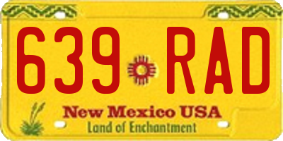 NM license plate 639RAD