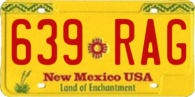 NM license plate 639RAG