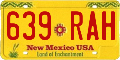 NM license plate 639RAH