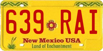 NM license plate 639RAI