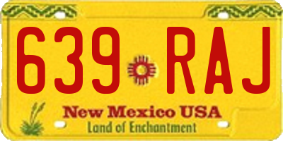 NM license plate 639RAJ