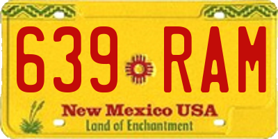 NM license plate 639RAM