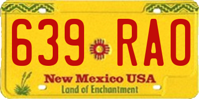 NM license plate 639RAO