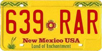 NM license plate 639RAR