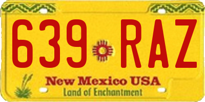 NM license plate 639RAZ
