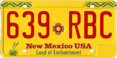 NM license plate 639RBC