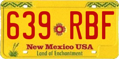 NM license plate 639RBF