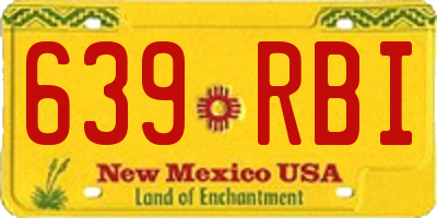 NM license plate 639RBI