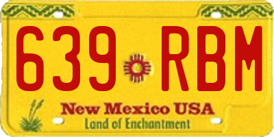 NM license plate 639RBM