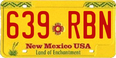 NM license plate 639RBN