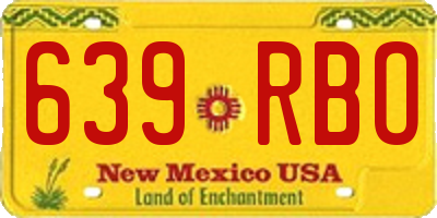 NM license plate 639RBO
