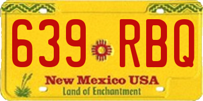 NM license plate 639RBQ