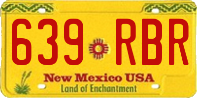 NM license plate 639RBR