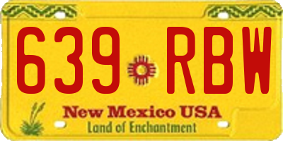 NM license plate 639RBW