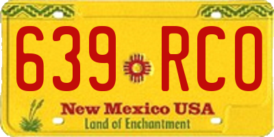 NM license plate 639RCO