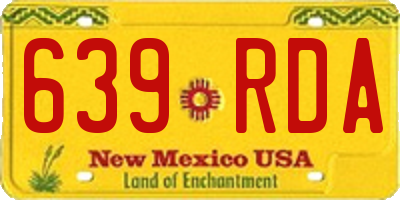 NM license plate 639RDA