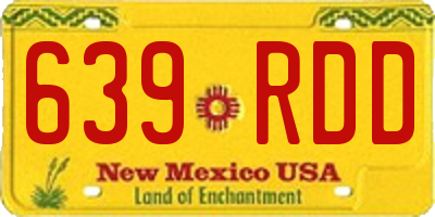NM license plate 639RDD