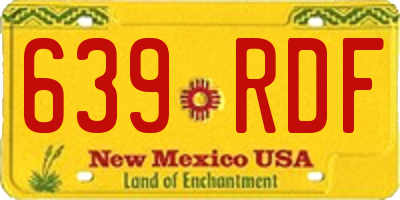 NM license plate 639RDF