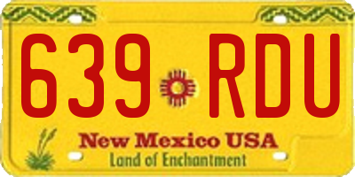 NM license plate 639RDU