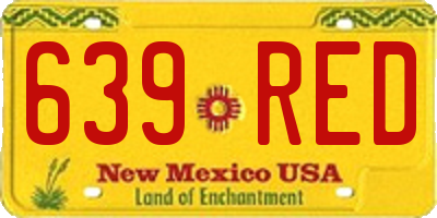 NM license plate 639RED