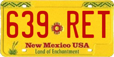 NM license plate 639RET