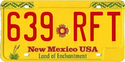 NM license plate 639RFT