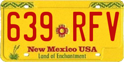 NM license plate 639RFV