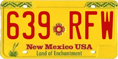 NM license plate 639RFW