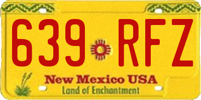 NM license plate 639RFZ