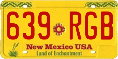 NM license plate 639RGB