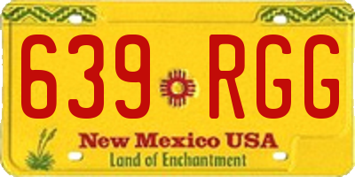 NM license plate 639RGG