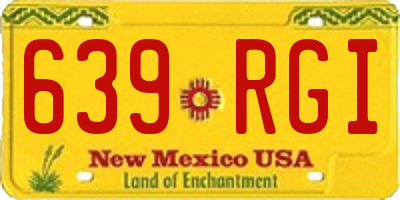 NM license plate 639RGI
