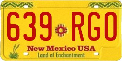 NM license plate 639RGO