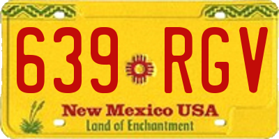 NM license plate 639RGV