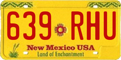 NM license plate 639RHU