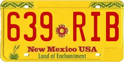 NM license plate 639RIB