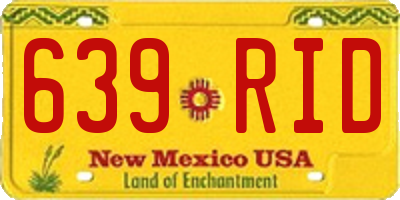 NM license plate 639RID