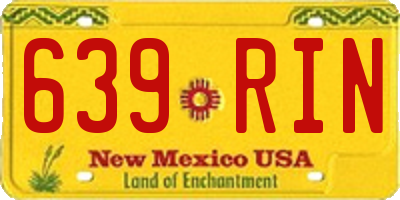 NM license plate 639RIN