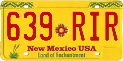 NM license plate 639RIR