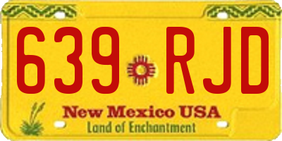 NM license plate 639RJD