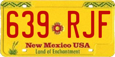 NM license plate 639RJF
